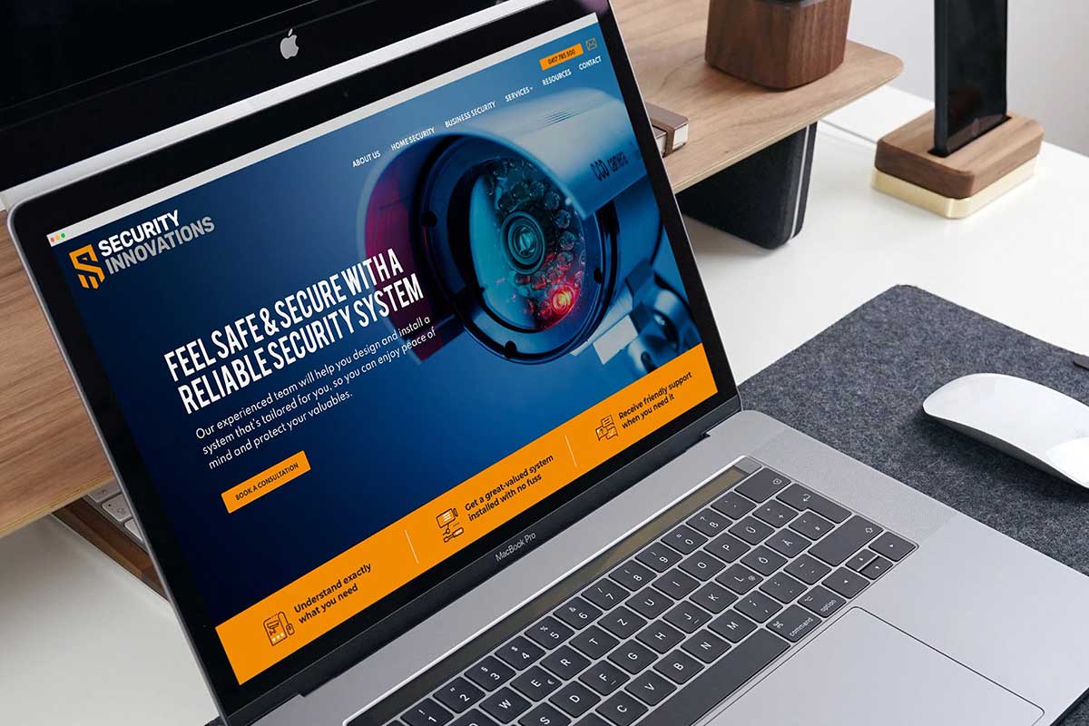 Security innovations web design mockup
