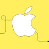 apple logo on yellow background